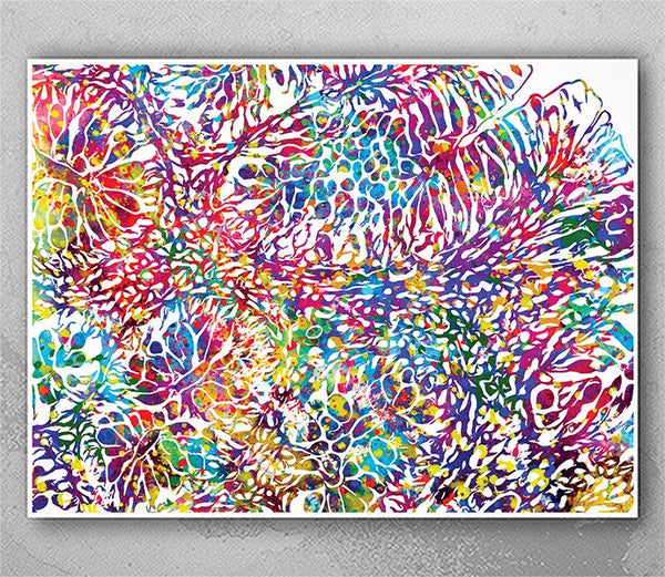 Colon Histology Watercolor Print Science Art Skin Histology Dermatology Art Biology Art  Medical Art Colon Tissue Clinic Decor Cell Art-1181