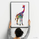 Giraffe Watercolor Print Giraffe Painting Wild Animal African Safari Gift For Kids Nursery Wall Art Wall Decor Home Decor Wall Hanging-614