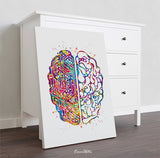 Brain Anatomy Circuit Board Watercolor Print Science Art Computer Art Neurology Human Brain Engineer Gift Brain Science Poster Wall Art-1110