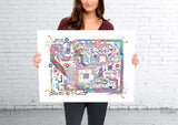Circuit Board Watercolor Print Science Art Computer Modern Art Electronic Motherboard Engineer Technology Art Poster Tech Wall Art -1114