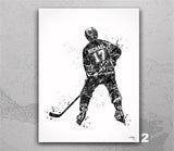 Roller Hockey Player Male Boy Man Personalized Watercolor Print inline Hockey Boys Personalized Gift Customize Hockey Wall Art-2407