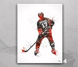 Roller Hockey Player Male Boy Man Personalized Watercolor Print inline Hockey Boys Personalized Gift Customize Hockey Wall Art-2407