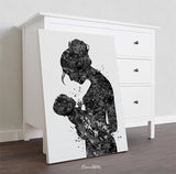 Mother and Baby Watercolor Print Mom Newborn Doula Pregnancy Obstetrician Nursing New Mum Baby Shower Breastfeeding Mother Midwife Gift-827