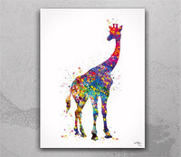 Giraffe Watercolor Print Giraffe Painting Wild Animal African Safari Gift For Kids Nursery Wall Art Wall Decor Home Decor Wall Hanging-614