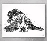 Basset Hound Dog Watercolor Dog Print Basset Hound Pet Dog Love Puppy Friend Animal Dog Pet Art Dogart Basset Hound Poster Dog Art-1444