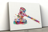Gavel Watercolor Print Ceremonial Mallet Art Attorney Lawyer Office Wall Art Judge's Gavel Law Lawyer Justice Hammer Pass the Bar Gift-445