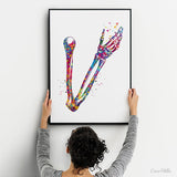 Arm Anatomy Skeletal System Watercolor Print Arm Bone Human Body Anatomy Art Medical Art Wall Hanging Graduation Gift Clinic Decor Gift-1040