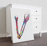 Arm Anatomy Skeletal System Watercolor Print Arm Bone Human Body Anatomy Art Medical Art Wall Hanging Graduation Gift Clinic Decor Gift-1040