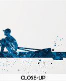 Rowing Watercolor Print Canoe Kayak Poster Solo Rower illustration Canoeing Kayaking Boy Male Man Rowing Water Sports Wall Art Print-2530