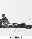 Rowing Watercolor Print Canoe Kayak Poster Solo Rower illustration Canoeing Kayaking Boy Male Man Rowing Water Sports Wall Art Print-2530