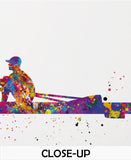 Rowing Watercolor Print Canoe Kayak Poster Solo Rower illustration Canoeing Kayaking Boy Male Man Rowing Water Sports Wall Art Print-2530