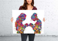 Two Moms Two Baby Watercolor Print Same Sex New Moms LGBT Family Love Wins Wedding Gift Wall Art Gay Lesbian Gift Twin Baby Mrs and Mrs-2141