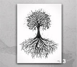 Tree Rooted Watercolor Print Wedding Gift Tree of Life Housewarming Gift Wall Decor Art Nursery Decor Family Home Decor Wall Art Gift-508