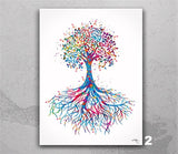 Tree Rooted Watercolor Print Wedding Gift Tree of Life Housewarming Gift Wall Decor Art Nursery Decor Family Home Decor Wall Art Gift-508