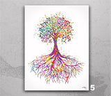 Tree Rooted Watercolor Print Wedding Gift Tree of Life Housewarming Gift Wall Decor Art Nursery Decor Family Home Decor Wall Art Gift-508
