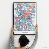 Dublin City Map Print Watercolor Art Print Wall Art Ireland Street Map Travel Housewarming Gift Hpme Decor Wall Hanging Map of Dublin-807