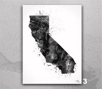 California State Watercolor Print USA Map Beverly Hills Art Print Los Angeles County Print Wall Housewarming Gift Poster Wall Hanging-518