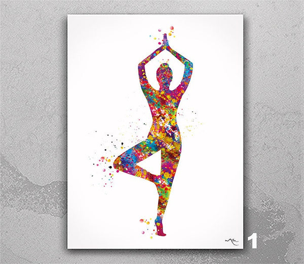 Yoga Art, Yoga Tree Pose, Yoga Poster, Yoga Pose, Yoga Print, Yoga Watercolor, Yoga Studio, Yoga Decor, Yoga Wall Decor, Yoga Gift, Yoga-879
