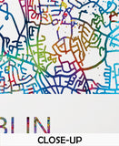 Dublin City Map Print Watercolor Art Print Wall Art Ireland Street Map Travel Housewarming Gift Hpme Decor Wall Hanging Map of Dublin-807