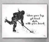 Ringette Player Girl Quote Watercolor Print Ringuette Female Woman Mom When your legs get tired Quote Hockey Sports Wall Art Teen Gift-2603