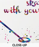 Ringette Player Male Quote Watercolor Print Ringuette Boy Man When your legs get tired Quote Ringette Sports Man Cave Wall Art Gift-2629