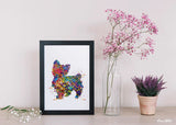 Yorkshire Terrier Watercolor Print Yorkie Art Print Terrier Art Gift Pet Dog Lover Gift Puppy Poster Wall Art Dog Art Housewarming Gift-552