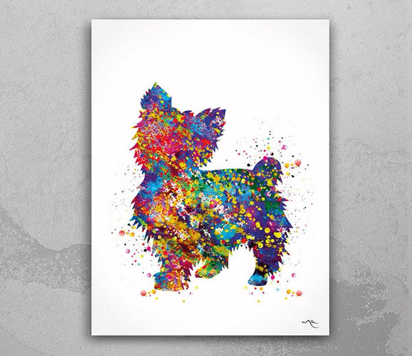 Yorkshire Terrier Watercolor Print Yorkie Art Print Terrier Art Gift Pet Dog Lover Gift Puppy Poster Wall Art Dog Art Housewarming Gift-552