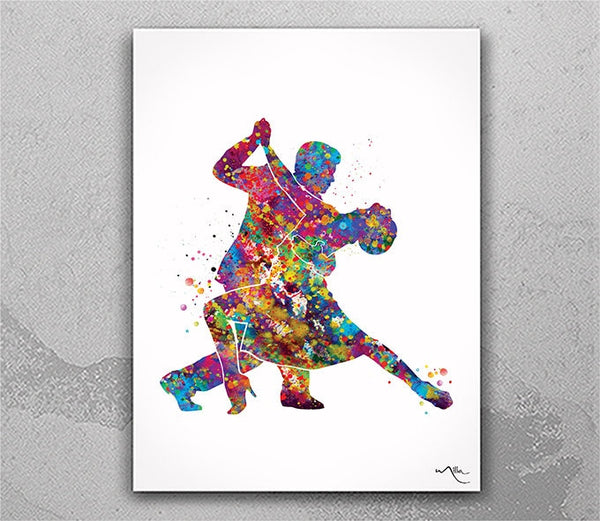 Latin Dance Watercolor Print Tango Salsa Ballroom Dance Studio Ballerina Wall Art Dance Couple Nursery Wall Art Home Decor Wall Hanging-370