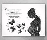 Pregnant Woman Quote Watercolor Print Pregnancy Mom Gift Butterfly Obstetrician Nursing Baby Shower New Mum Mother Gift Midwife Gift-2644