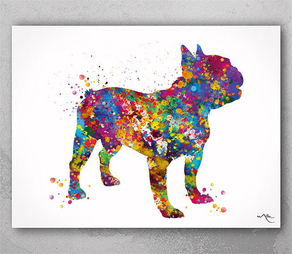 French Bulldog Art Watercolor Print Frenchie art print Bouledogue Francais Art Gift Pet Dog Love Friend Animal Dog Poster Dog Art-1195
