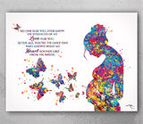 Pregnant Woman Quote Watercolor Print Pregnancy Mom Gift Butterfly Obstetrician Nursing Baby Shower New Mum Mother Gift Midwife Gift-2644