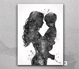 Mother and Son Watercolor Print Parent Gift Family Mother and Children Mother and Kids Mum Baby Shower Motherhood Gift Nursery Wall Art-392