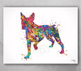 Boston Terrier Watercolor Print Personalised Gift Pet Add Best Doglover Gift Veterinary Decor Terrier Art Pet Animal Dog Poster Dog Art-1593