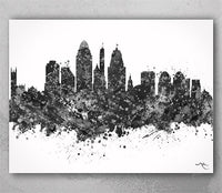 Cincinnati Skyline Ohio United States Watercolor Print Wall Wedding Gift Housewarming Gift Office Wall Decor Home Decor Wall Hanging -2660
