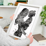 Mother and Daughter Watercolor Print Mother and Baby Kids Midwifery Memorial Gift Memory gift New Mum Baby Shower Art Mother Day Gift-1980