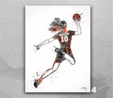 Handball Player Girl Personalized Watercolor Print Female Handball Player Gift Teen Handball Woman Personalized Gift Customize Wall Art-2669