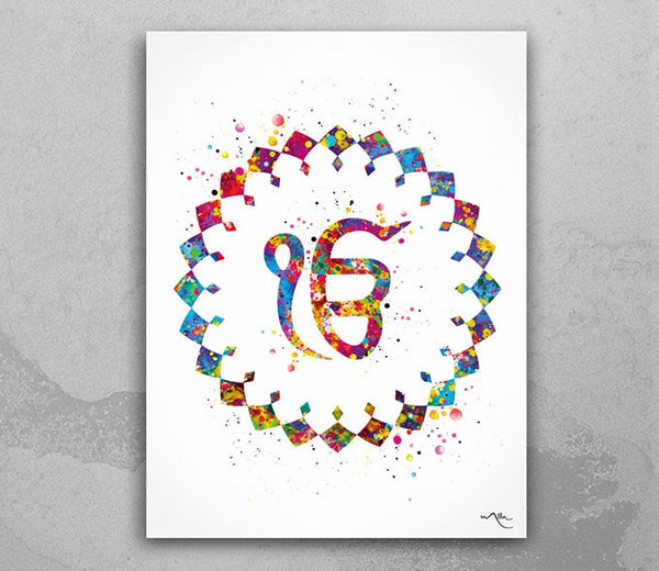 Ek Onkar Watercolor Print Poster Wall Decor Art Khanda Symbol Sikh ik onkar Wedding Gift Sikhism Art Sikh Gift Home Decor Wall Hanging-203