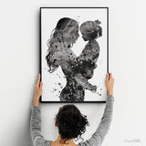 Mother and Daughter Watercolor Print Mother and Baby Kids Midwifery Memorial Gift Memory gift New Mum Baby Shower Art Mother Day Gift-1980