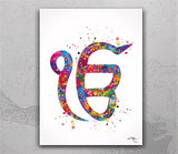 Sikh Wall Art Watercolor Prints Set of 3 Waheguru, Ek Onkar, Satnaam, Ik Onkar, Sikhism Art Decor House Warming Diwali Gift Punjabi-2670