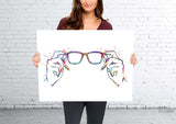 Optician Watercolor Print Eyeglass Art Optometrist Optician Poster Eyewear Medical Art Ophthalmology Doctor Office Clinic Wall Art-2680