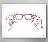Optician Watercolor Print Eyeglass Art Optometrist Optician Poster Eyewear Medical Art Ophthalmology Doctor Office Clinic Wall Art-2680