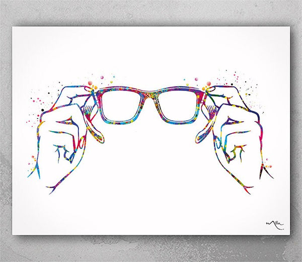 Optician Watercolor Print Eyeglass Art Optometrist Optician Poster Eyewear Medical Art Ophthalmology Doctor Office Clinic Wall Art-2680
