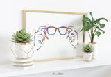 Optician Watercolor Print Eyeglass Art Optometrist Optician Poster Eyewear Medical Art Ophthalmology Doctor Office Clinic Wall Art-2680