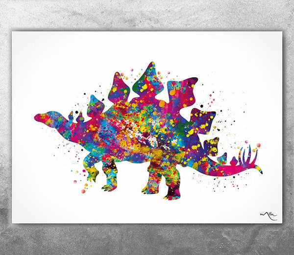 Stegosaurus Dinosaur Art Print Watercolor Painting Art Print For Boy Kids Bedroom Wall Art Nursery Wall Decor Home Decor Wall Hanging-25