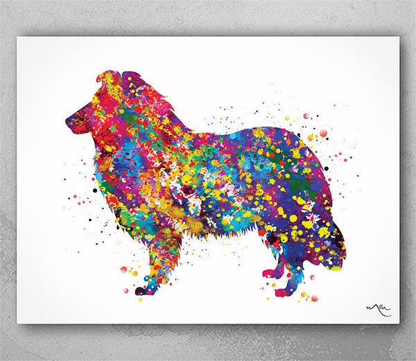Collie Dog Watercolor Print Dog Lovers Gift Dog Collie Art Print Dog Lover Dog Art Dog Wall Art Wall Decor Art Home Decor Wall Hanging-412