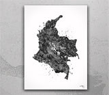 Colombia Map Watercolor Print Anniversary Wall Art Wedding Gift Honeymoon Engagement Gift Wall Hanging Housewarming Gift Wall Decor-2735