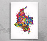 Colombia Map Watercolor Print Anniversary Wall Art Wedding Gift Honeymoon Engagement Gift Wall Hanging Housewarming Gift Wall Decor-2735