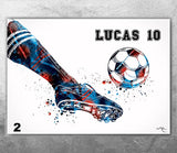 Soccer Poster Personelized Watercolor Print Male Football Gift Soccer Player Boy Soccer Man Personalized Gift Customize Gift Wall Art-2760