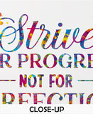 Runner Quote Watercolor Print Runner Female Woman Girl "Strive for Progress Not for Perfection" poster Sport running motivational Gift-2142