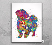 Shih Tzu Art Watercolor Print Dog Lovers Gift Dog Shih Tzu Dog Art Print Nursery Wall Art Paw Prints Wall Decor Home Decor Wall Hanging-714